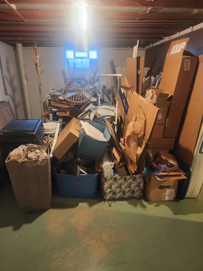 Roll-off dumpster container at job site for Roll Off Dumpster Rental in Westwood